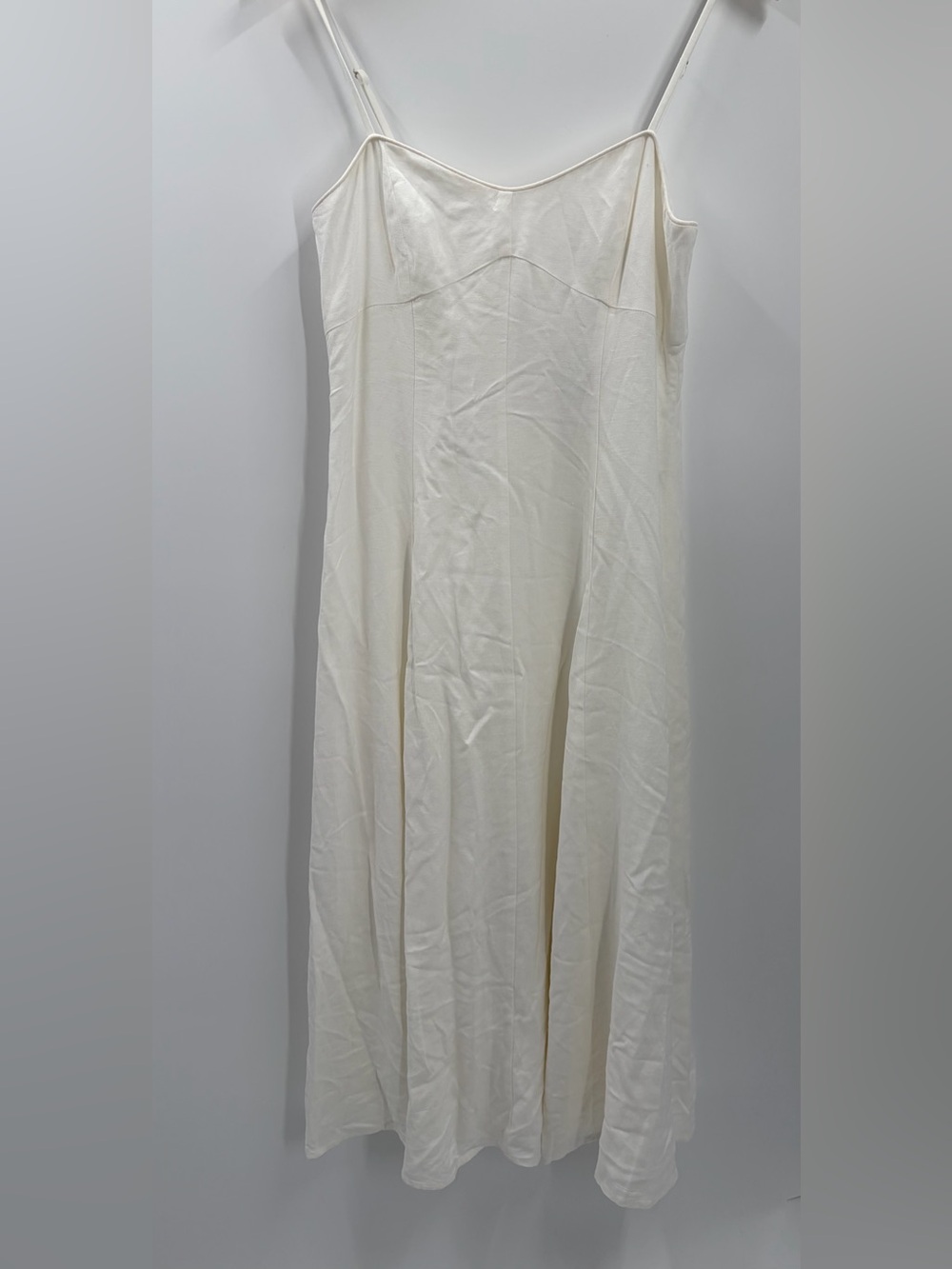 Astr Off-White Spaghetti Strap Maxi Dress M Linen Blend NWT